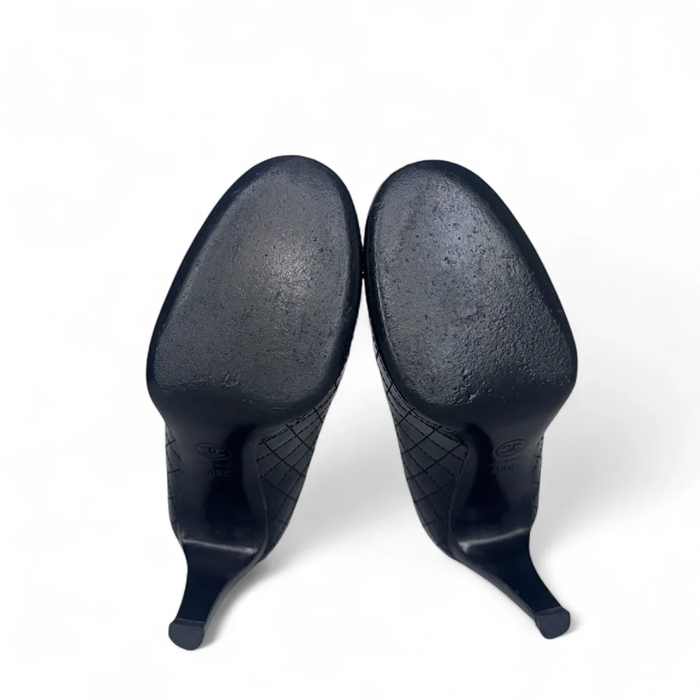 CHANEL  Black Patent Leather CC Logo Heels IT36 - Picture 10 of 10